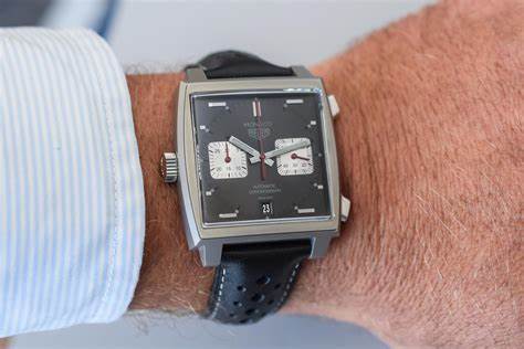 The stainless steel copy watch is designed for men.
