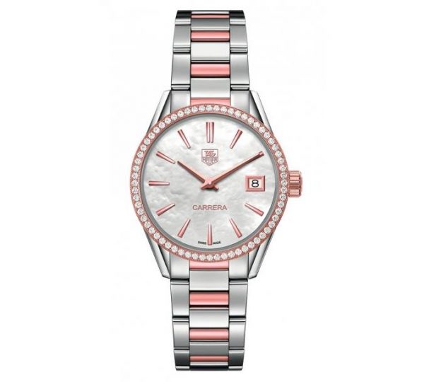 The female replica watch has white dial.